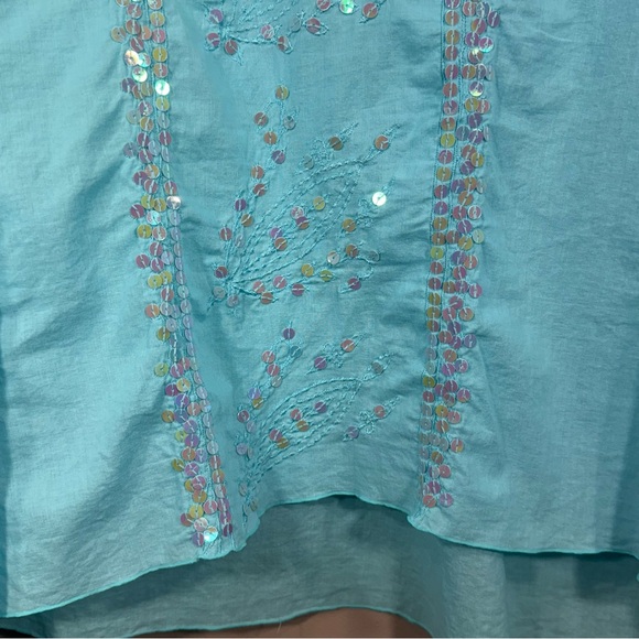 Lotus Traders Blue Sequin Hand Made Tunic Size 3X - Picture 6 of 11